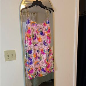 Colorful Sequin Dress with Floral Design